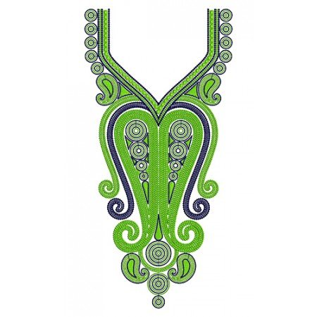 Ornament Dress Neck Embroidery Design 17185