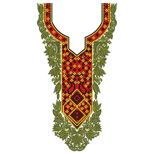 Tunisia Wedding Dress Embroidery Design 17187