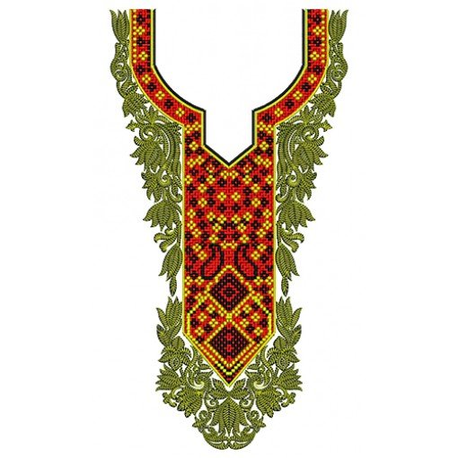 Tunisia Wedding Dress Embroidery Design 17187