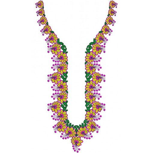 Flower Neck Embroidery Designs 17382