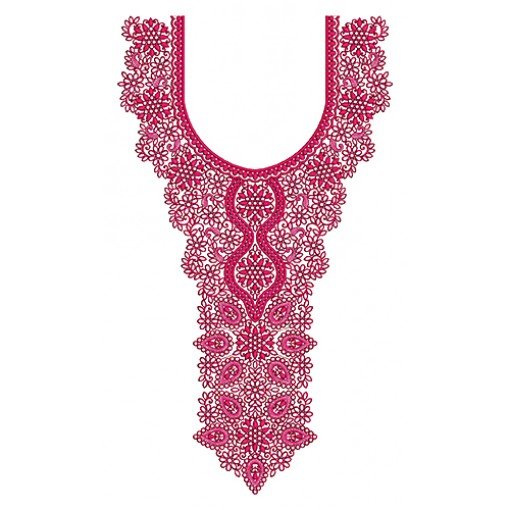 Neckline Machine Embroidery Designs 17409