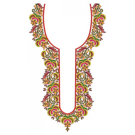 Traditional Palestinian Neck Embroidery Design