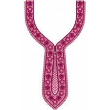 Long Umbrella Frock Neck Embroidery Design