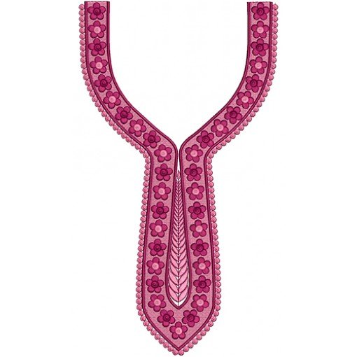 Long Umbrella Frock Neck Embroidery Design
