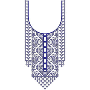 Vintage Arab Dress Neck Embroidery Design