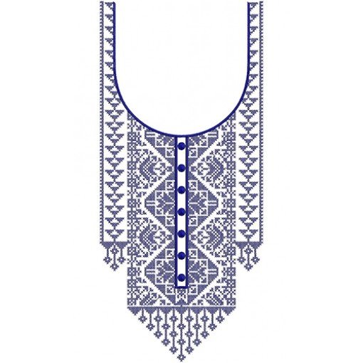 Vintage Arab Dress Neck Embroidery Design