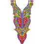 Vintage Hippie Floral Neck Embroidery Design