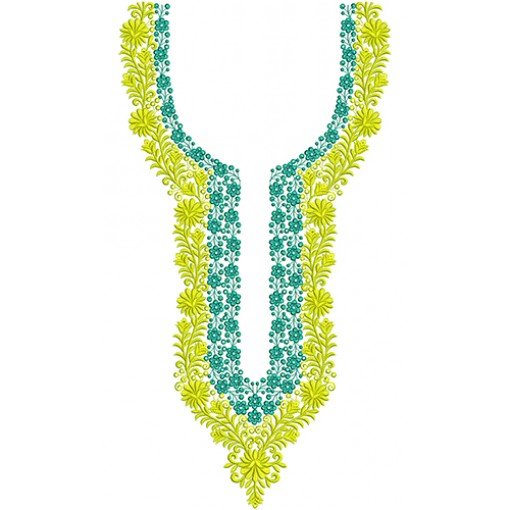 Long Maxi Dress Embroidery Design