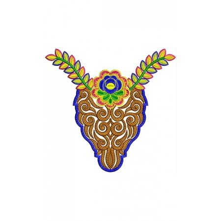 Arabic Lawn Kurti Neck Embroidery Design