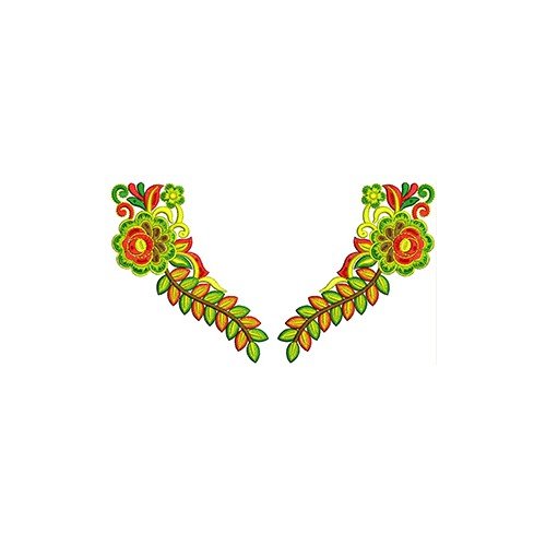 Turn Down Collar Shirt Neck Embroidery Design