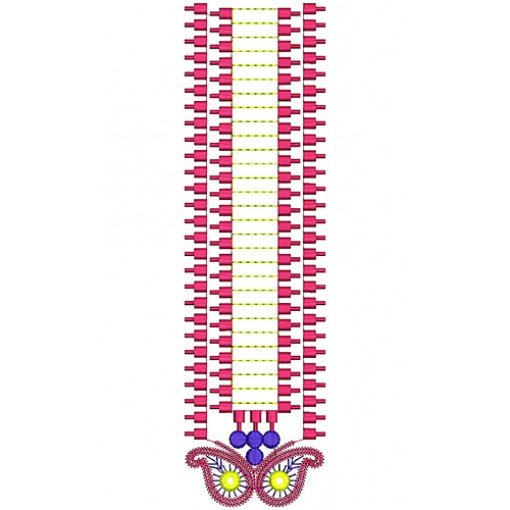 Front Cut Long Kurta Neck Embroidery Design