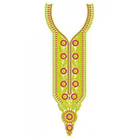 Ethnic Style Neck Embroidery Kurti Design
