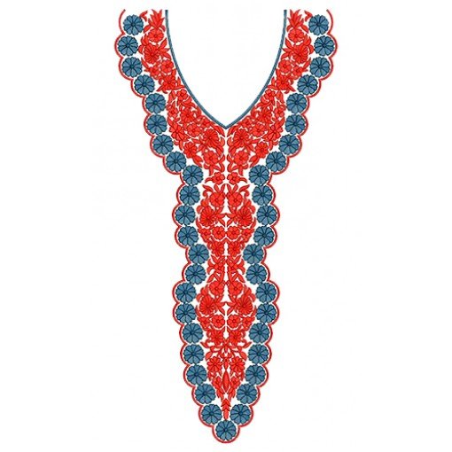 Indian Woman With Neck Embroidery Design