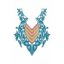 Long Kabaya Dress Neck Embroidery Design
