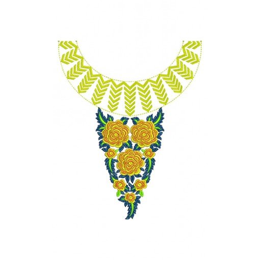 Vestido Mexican Neck Embroidery Design