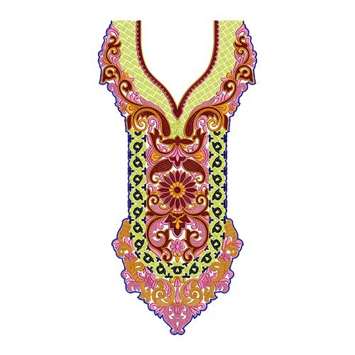 Aztec Sundress Neck Embroidery Design