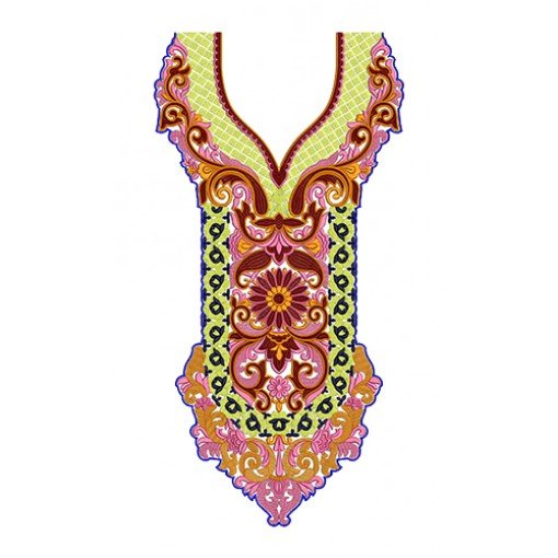 Aztec Sundress Neck Embroidery Design