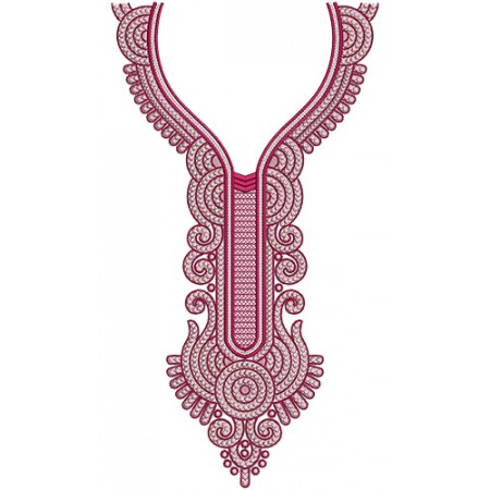 Stylish long Scoop Neck Embroidery Design