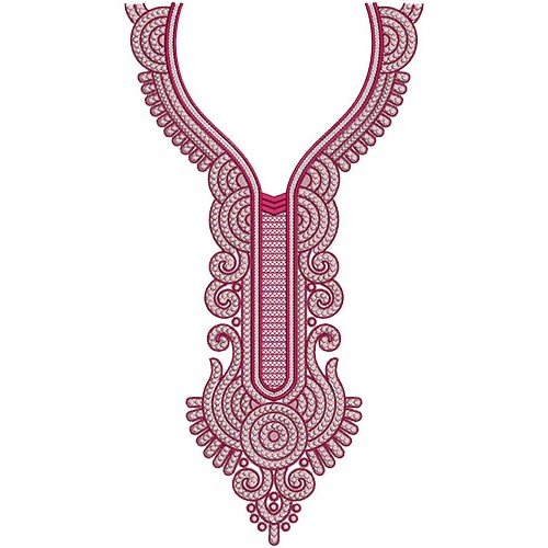 Stylish long Scoop Neck Embroidery Design