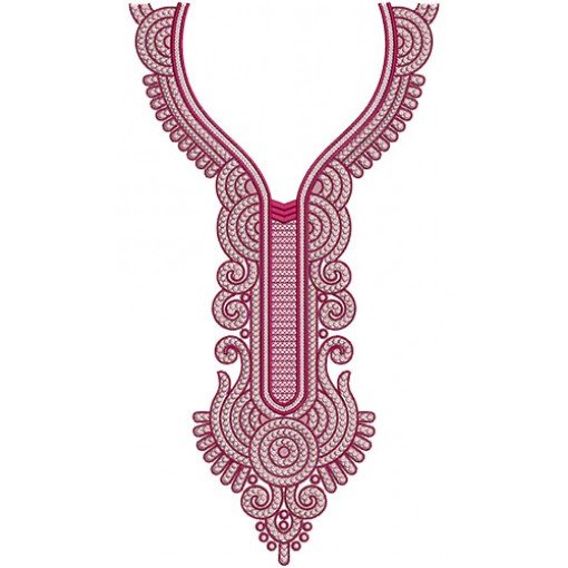 Stylish long Scoop Neck Embroidery Design