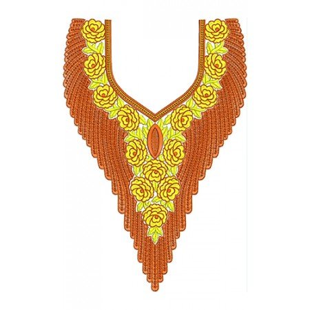 Fashion Motif Neck Embroidery Design 19855