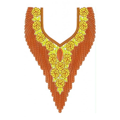 Fashion Motif Neck Embroidery Design 19855