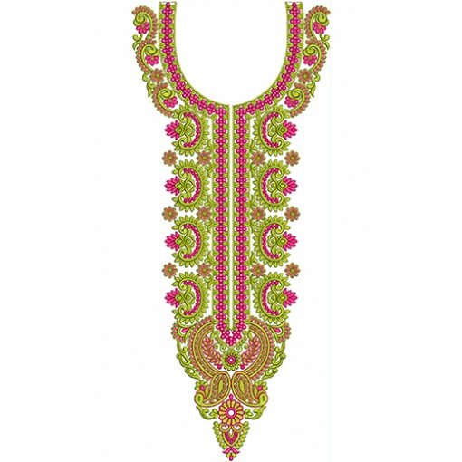 Fashion Motif Neck Embroidery Design 19856