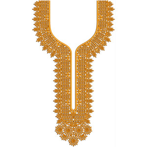 Embossed Neck Embroidery Design 19859