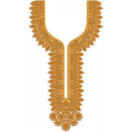 Embossed Neck Embroidery Design 19859