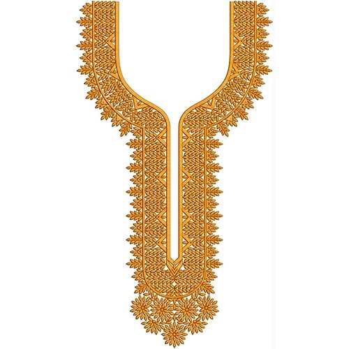 Embossed Neck Embroidery Design 19859