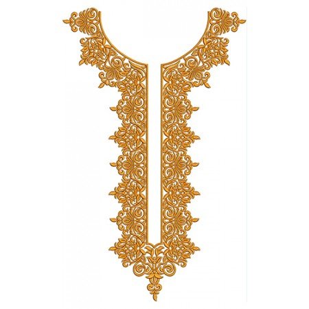 Embossed Neck Embroidery Design 19933