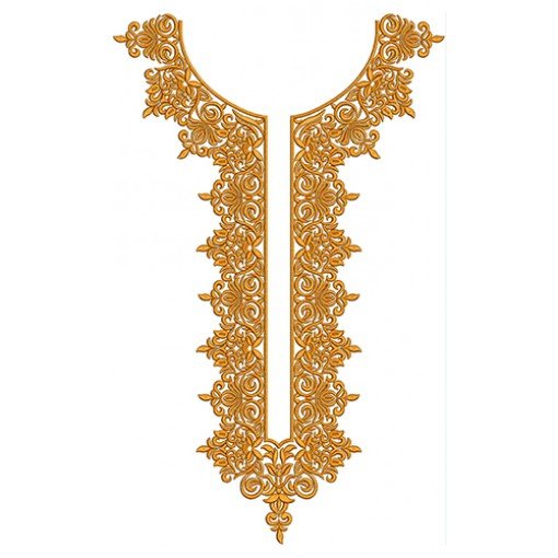 Embossed Neck Embroidery Design 19933