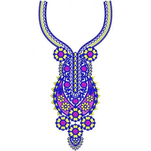 Traditional Albanian Neck Embroidery Design 21087