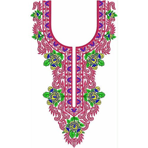 Zari Thread Dress Embroidery Design 21181