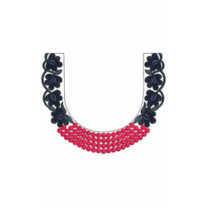 USA Heavy Neck Embroidery Design 21439