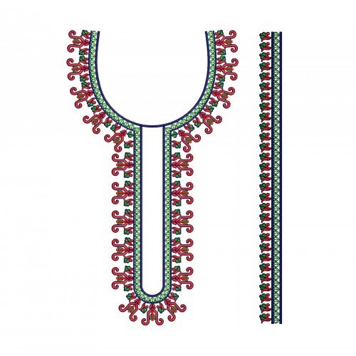 Kenya African Caftan Neck Embroidery Design 21494