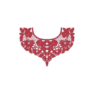 Honeycomb Pattern Crochet Neck Embroidery Design 21654