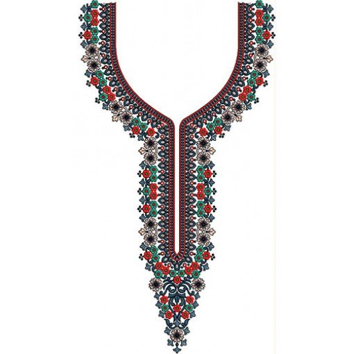 Greece Kurti Neck Thread Embroidery Design 21862