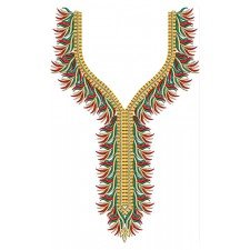 Traditional Nigeria Attire Neck Embroidery Design 21863