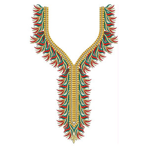 Traditional Nigeria Attire Neck Embroidery Design 21863