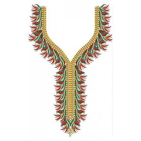 Traditional Nigeria Attire Neck Embroidery Design 21863