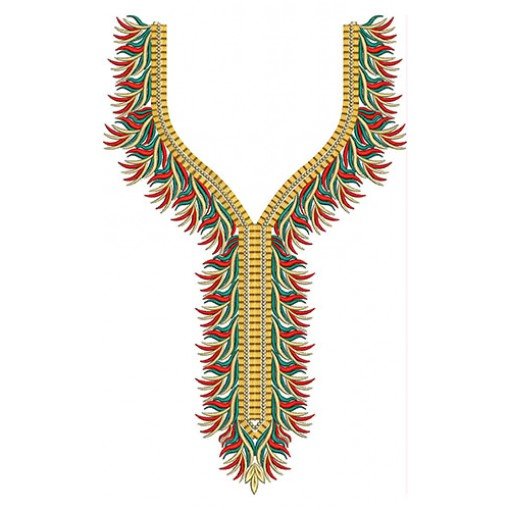 Traditional Nigeria Attire Neck Embroidery Design 21863