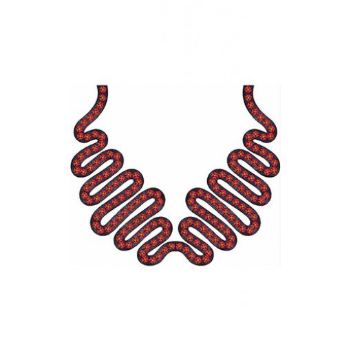 Nigeria Snakes Shape Neck Embroidery Design 21896