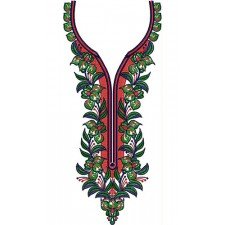 Pakistani Fancy Wedding Dress Neck Embroidery Design 21904