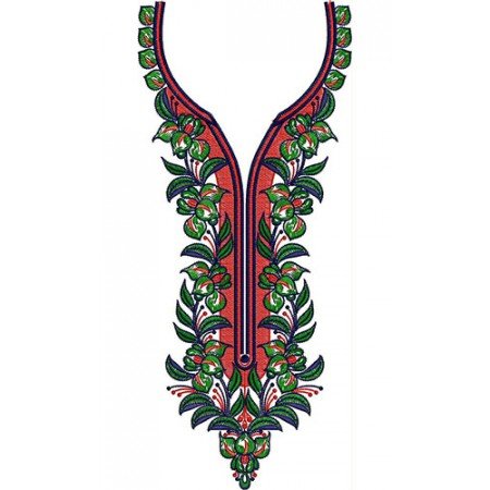 Pakistani Fancy Wedding Dress Neck Embroidery Design 21904