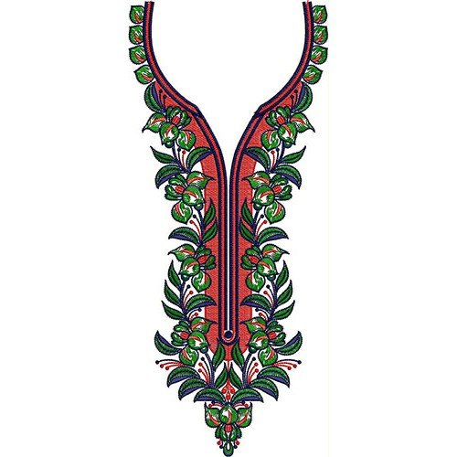 Pakistani Fancy Wedding Dress Neck Embroidery Design 21904