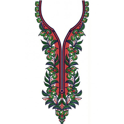 Pakistani Fancy Wedding Dress Neck Embroidery Design 21904