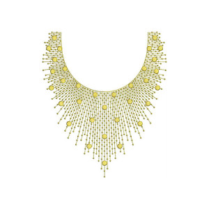 Geometric Ethnic Pattern Neck Embroidery 21944