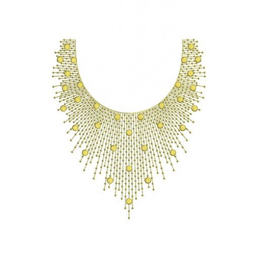 Geometric Ethnic Pattern Neck Embroidery 21944