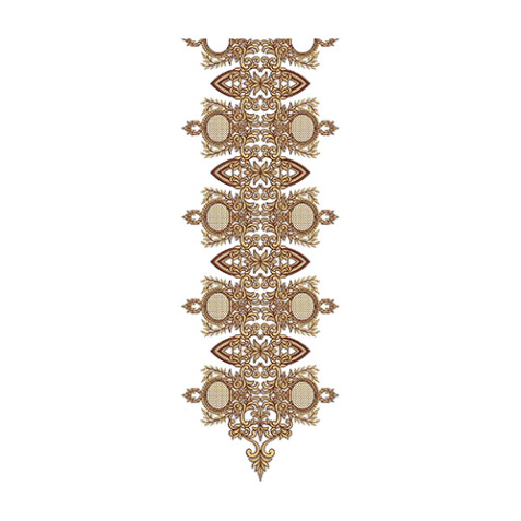 Gold Eyelet Chain Embroidery Design